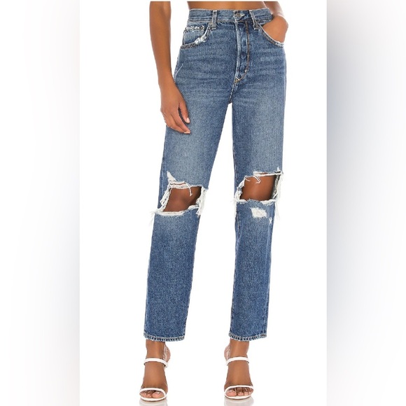 Lovers + Friends Nolan Jeans Distressed Ripped Button Fly High Rise Straight 26 - Picture 4 of 12